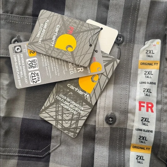 NWT Carhartt FR Flame Resistant 2XL Cat 2 Force Rugged Flex Original Fit Twill - Picture 6 of 9